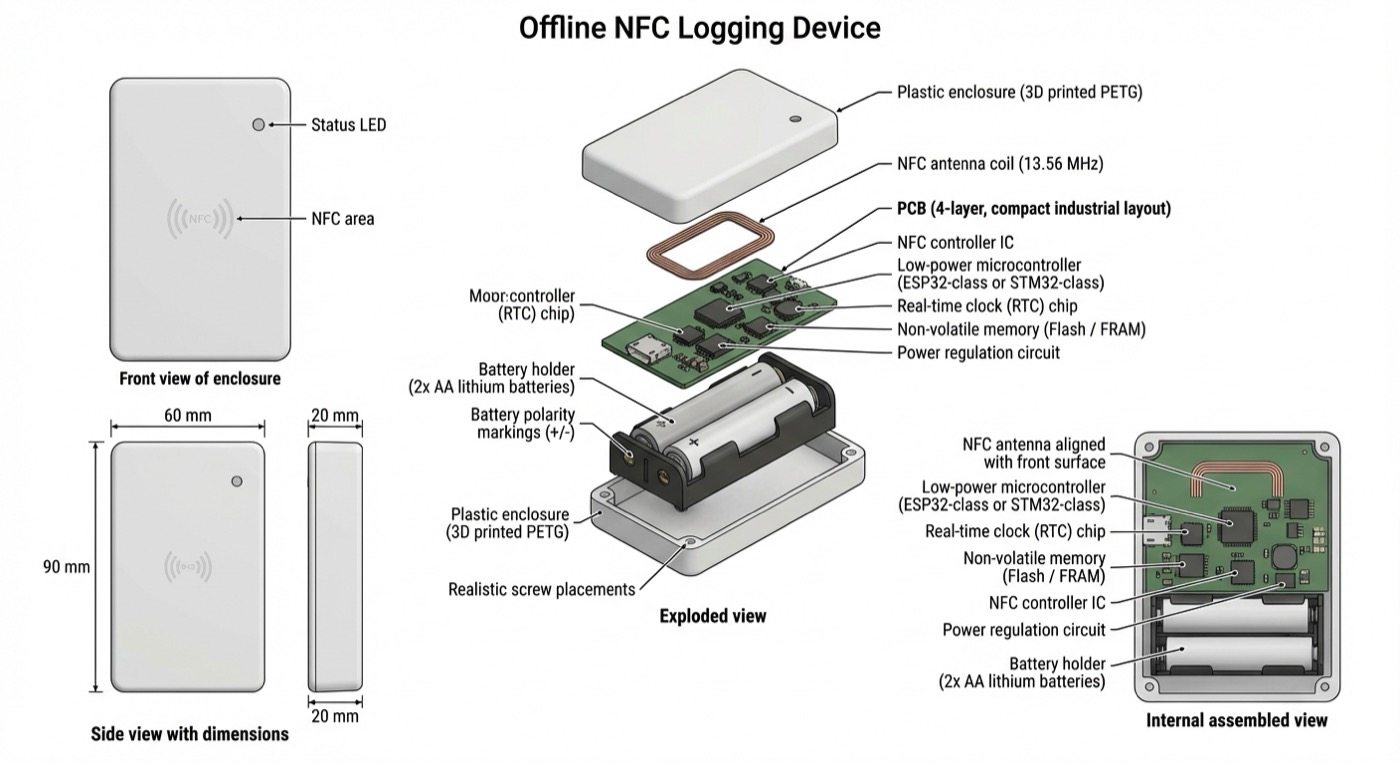Offline NFC Logging Device - Technical specifications